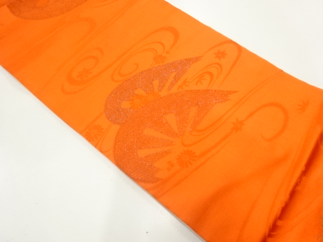 JAPANESE NAGOYA OBI / WOVEN WHEEL ON WAVES